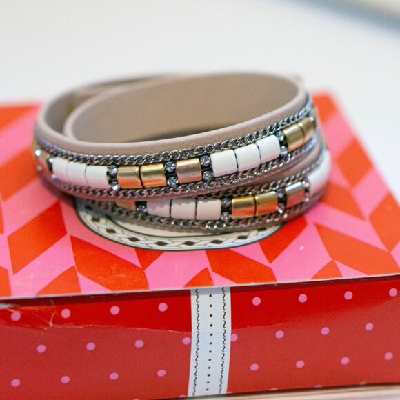 Stella & Dot Jewelry - Stella & Dot Cady Wrap Leather Bracelet Gold